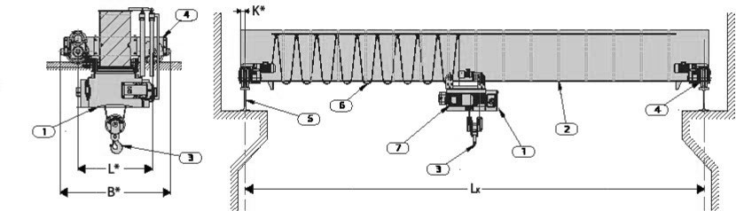 чертеж крана мостового однобалочного опорного